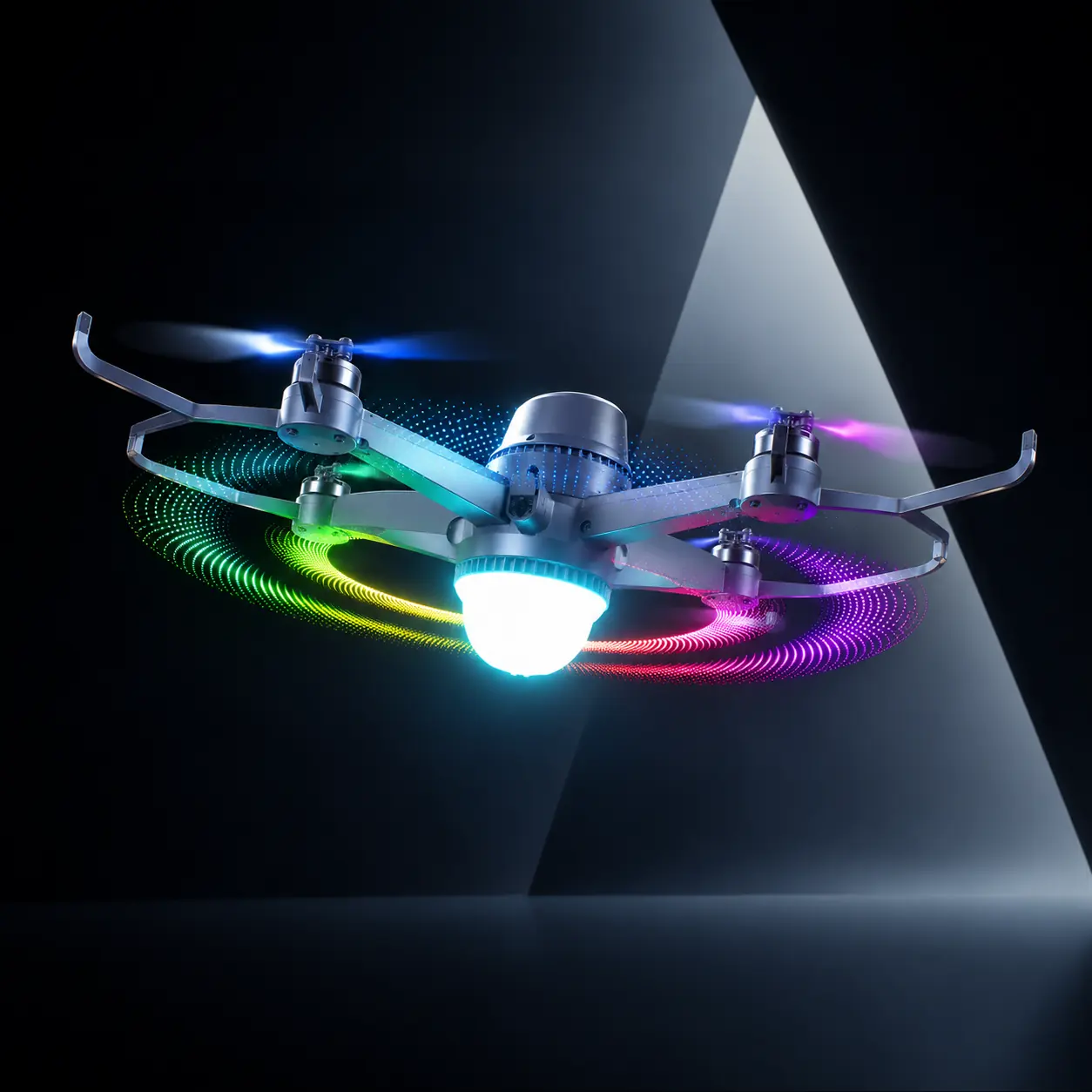 Dronex drone light show aircraft with bright LED lighting