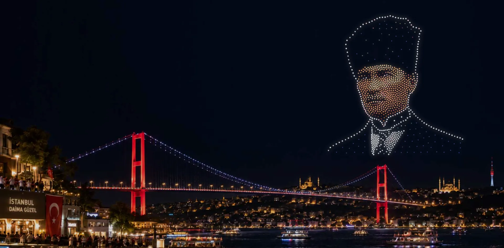 Drone light show over Istanbul, Türkiye