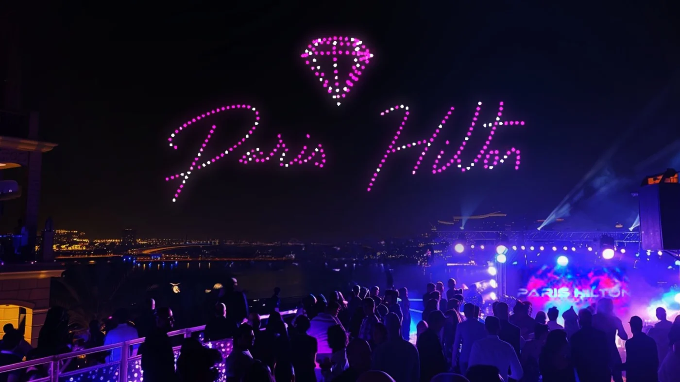 Paris Hilton drone light show